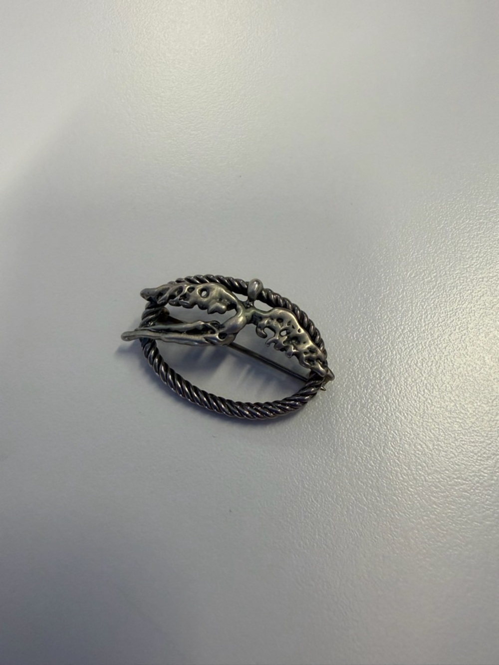 David Yurman Silver-Tone Leaf Motif Brooch